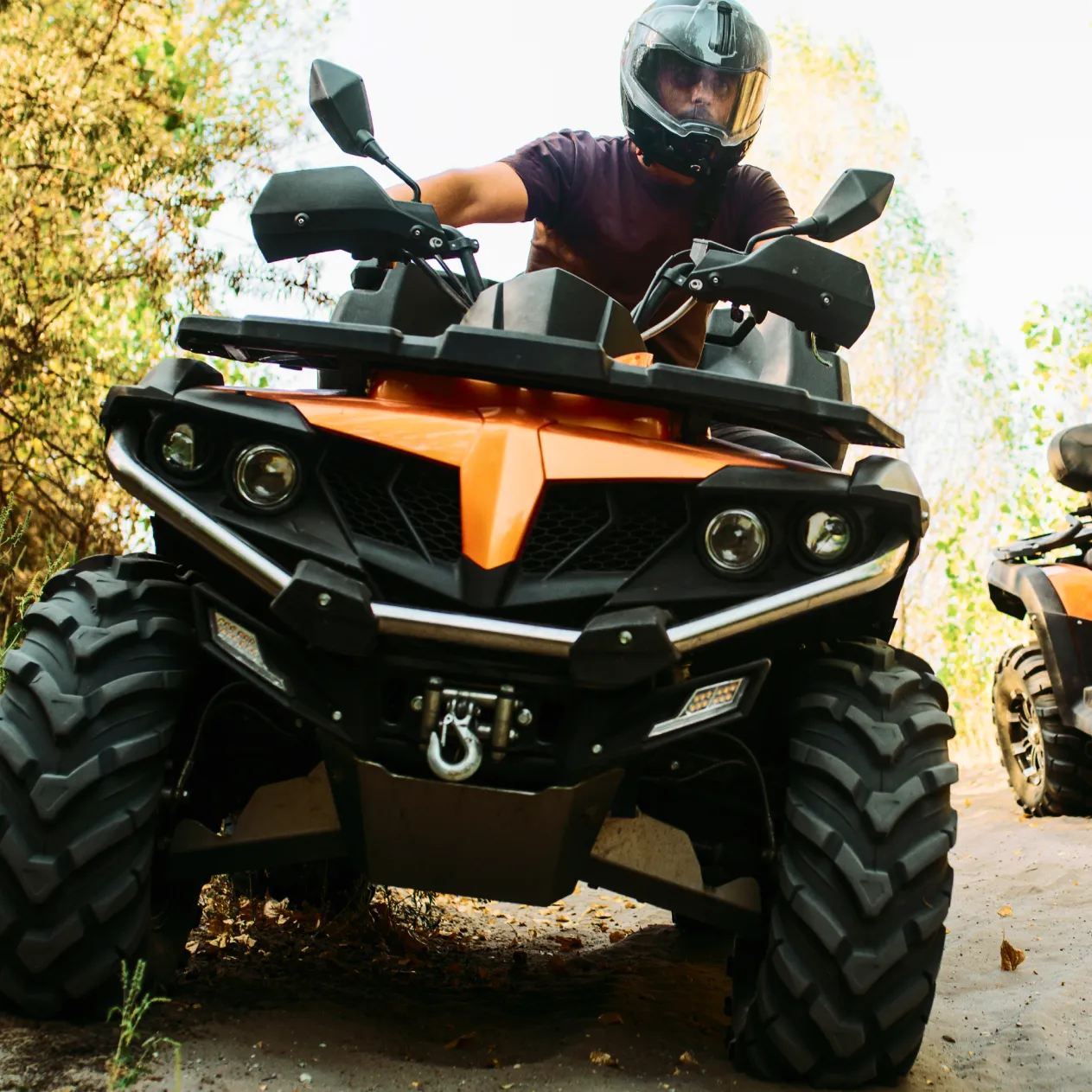 Rider on an ATV off-road
